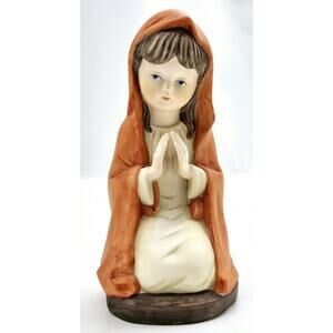Vtg Mary Nativity Figurine Creative Art Flowers Inc X2400 Porcelain Bisque